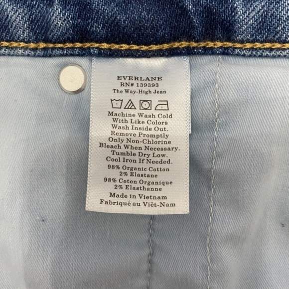 Everlane The Way High Cropped Raw Hem Jeans in Vintage Indigo, Women's Size 35 - Picture 10 of 14